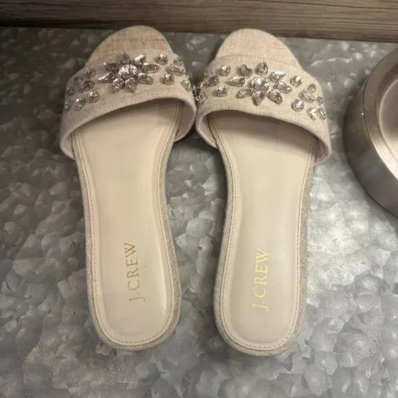 J crew factory jeweled Slides womans Size 9 - Picture 6 of 7
